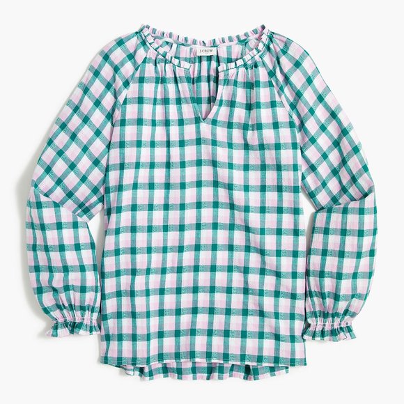 J. Crew Plaid Artist Top l Size XXL - Picture 2 of 2